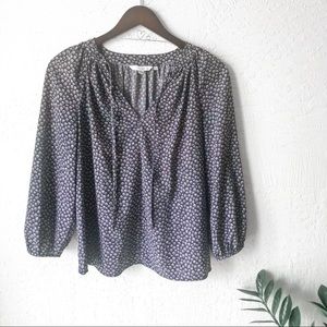 BODEN | Blue Peasant Tie Neck Polly Blouse 10